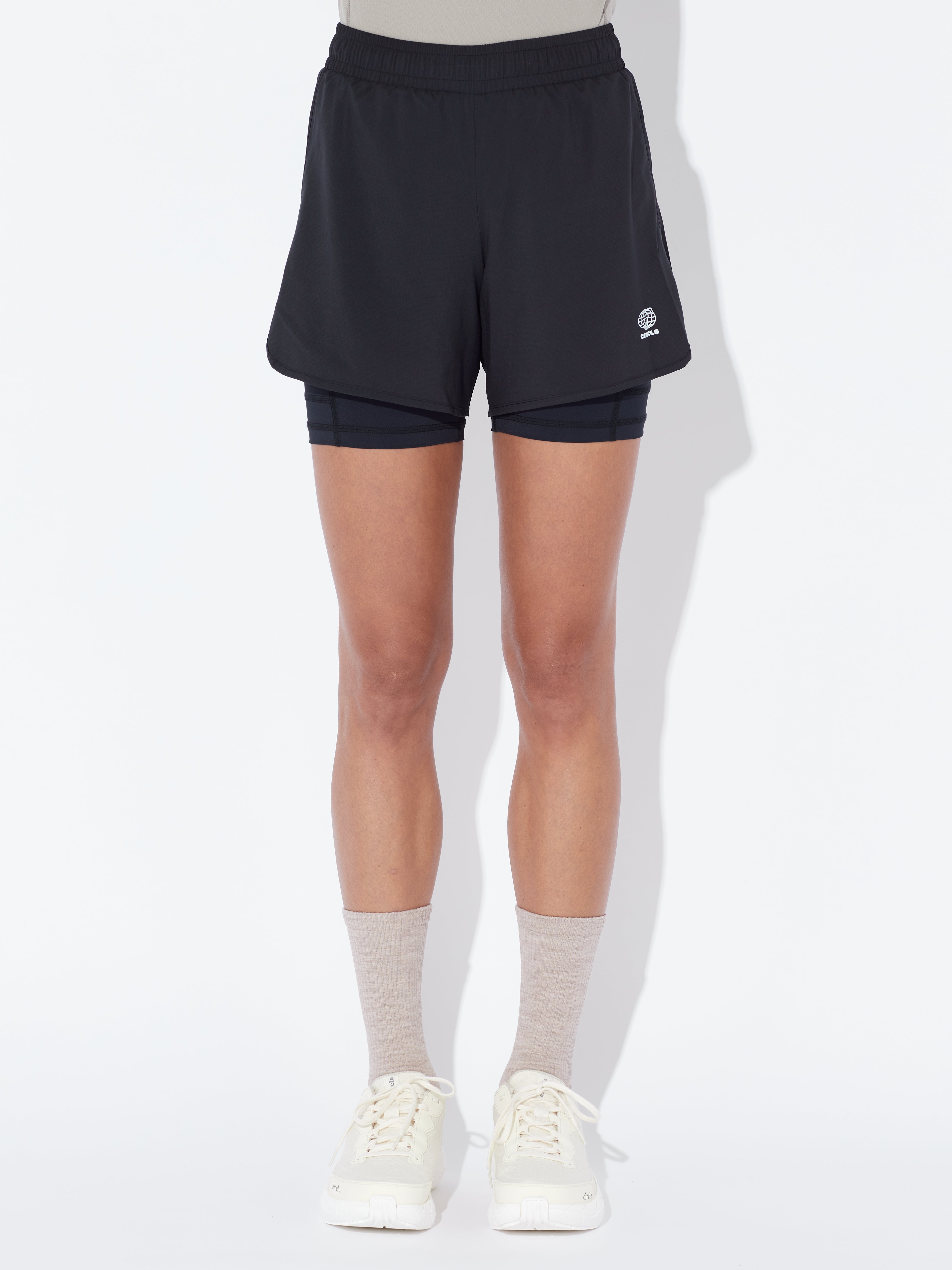 circle-sportswear-short-2-en-1-femme-super-short-micro-ripstop-ultra-light-noir- image 1