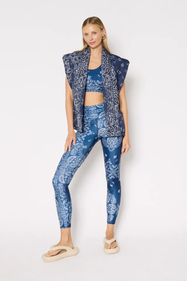 luz-collections-legging-fleur-bandana-bleu-7-8e-taille-mi-haute image 1