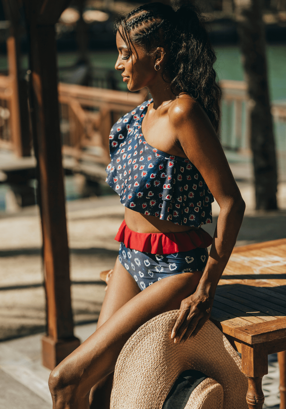 luz-collections-bas-de-maillot-taille-haute-volants-josefina-white-heart-rouge-e image 2