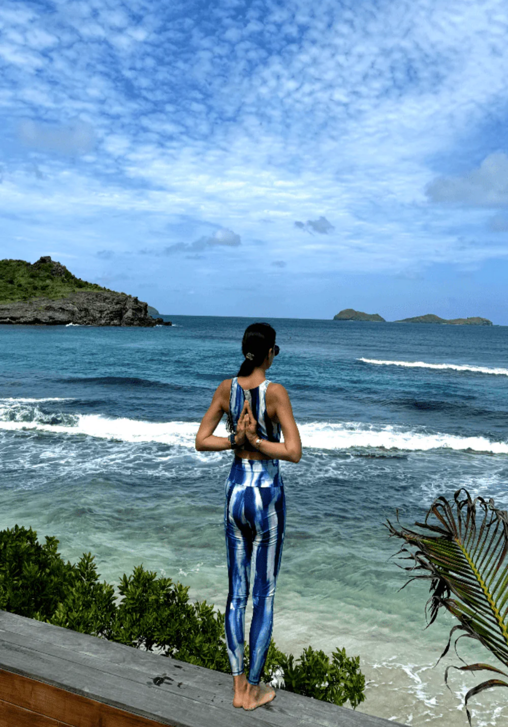 luz-collections-fleur-legging-de-sport-taille-haute-aquarelle-bleu-econyl image 4
