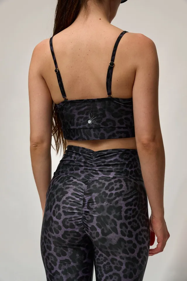 luz-collections-legging-taille-haute-gainant-azal-e-imprim-panth-re-violet-upf-5 image 1
