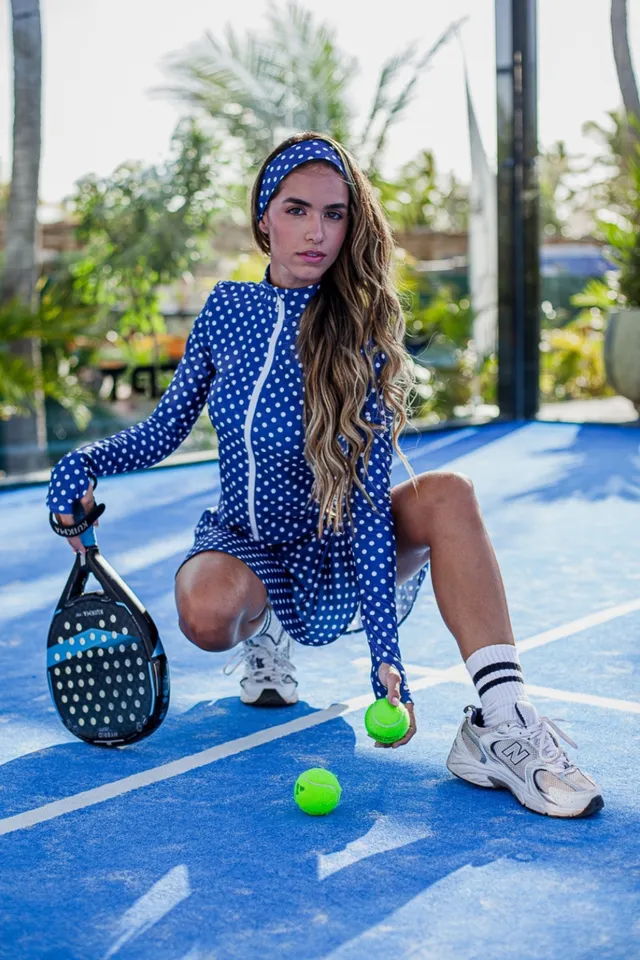 luz-collections-veste-de-tennis-selena-bleue-pois-blancs image 1