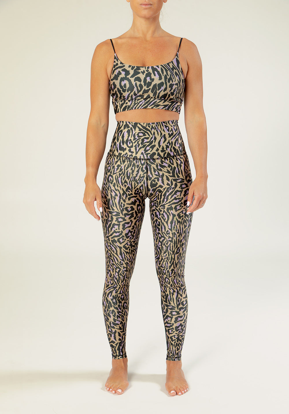 luz-collections-legging-fleur-taille-haute-ultra-gainant-chakra-beige-et-violet image 3
