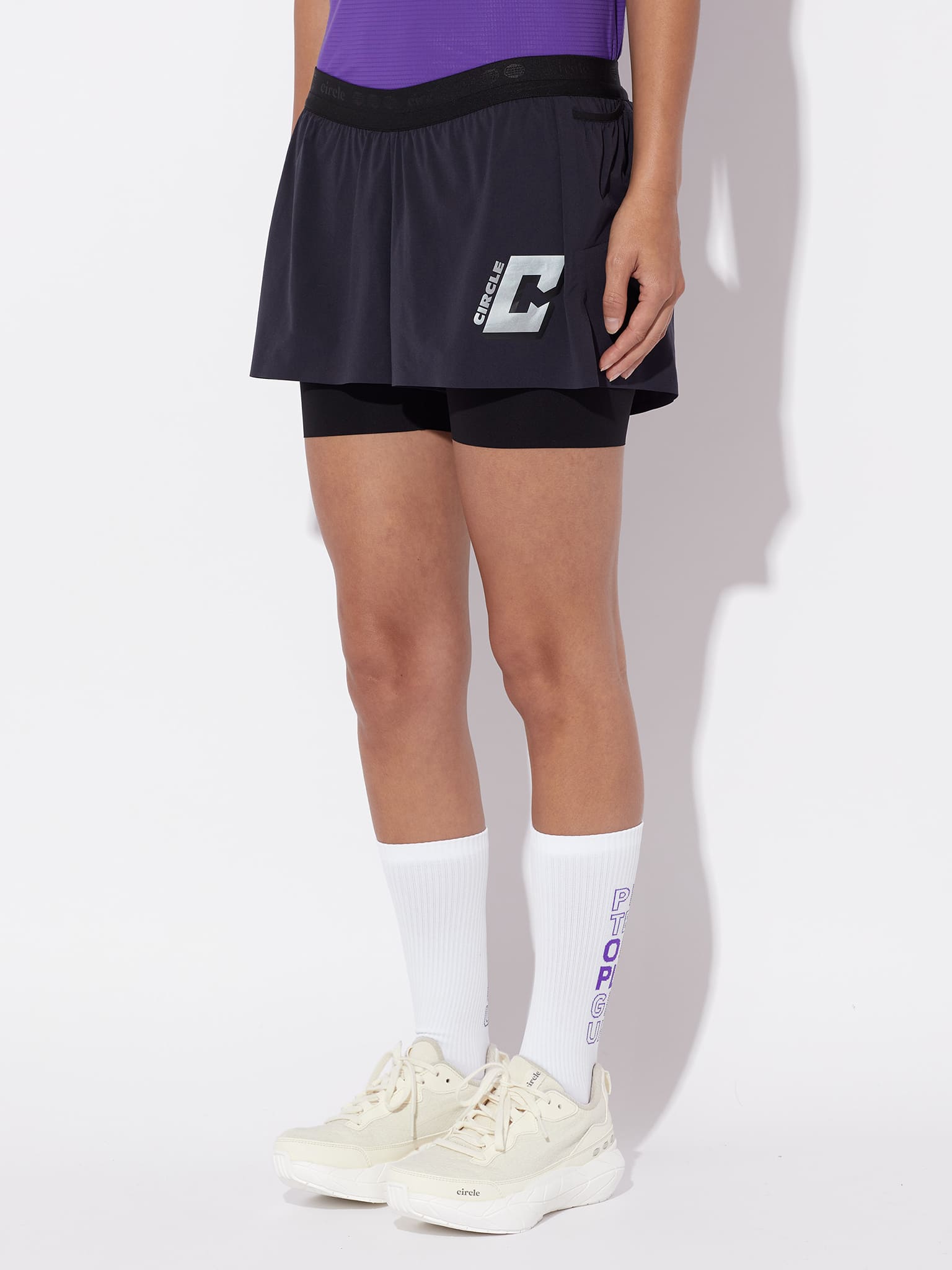 circle-sportswear-short-2-en-1-legend-femme-coutures-soud-es-ultra-l-ger-moss-na image 2