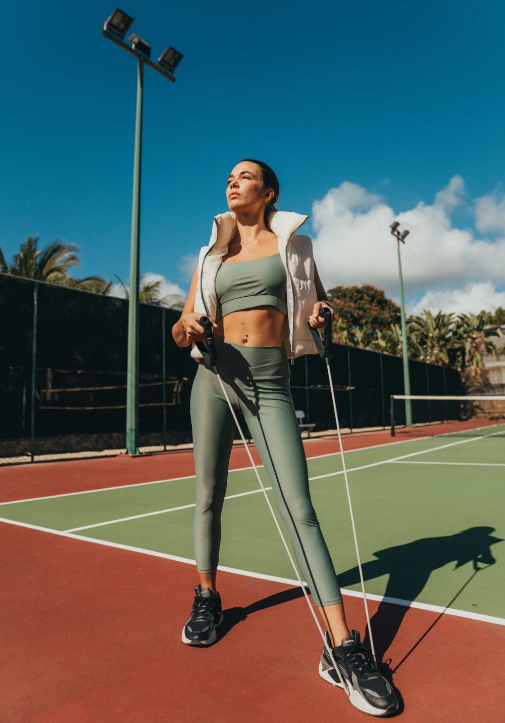 luz-collections-legging-vanille-legging-de-sport-7-8-kaki-taille-mi-haute-en-pol image 2