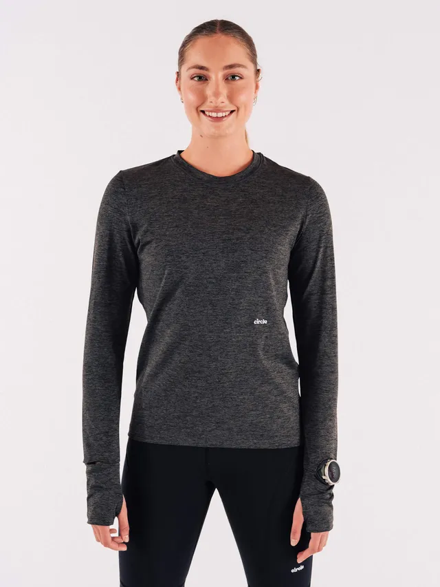 circle-sportswear-t-shirt-manches-longues-motivation-femme-granite-grey-thermor- image 1
