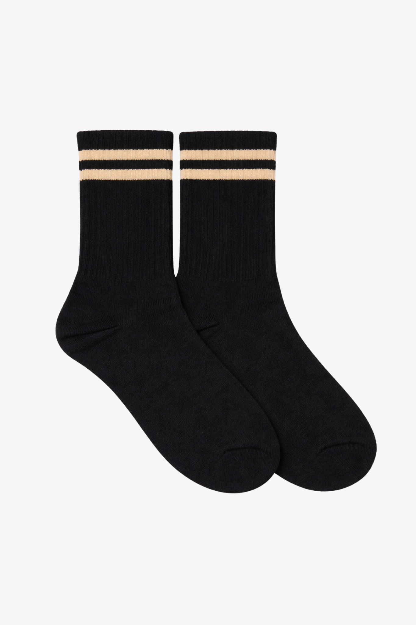 luz-collections-chaussettes-ray-es-ocres-noires-chaussettes-de-sport-coton image 1