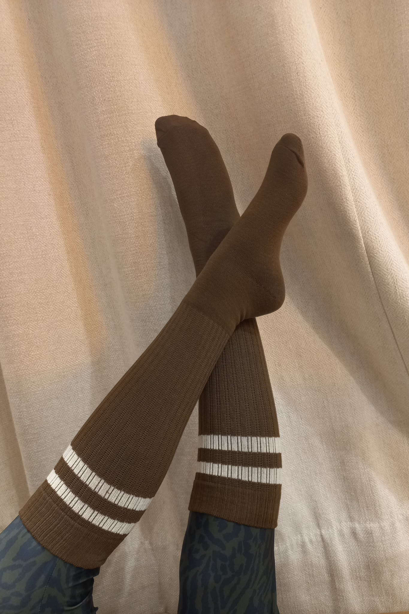 luz-collections-chaussettes-marron-ray-es-blanches-coton-respirant-sport-et-quot image 3