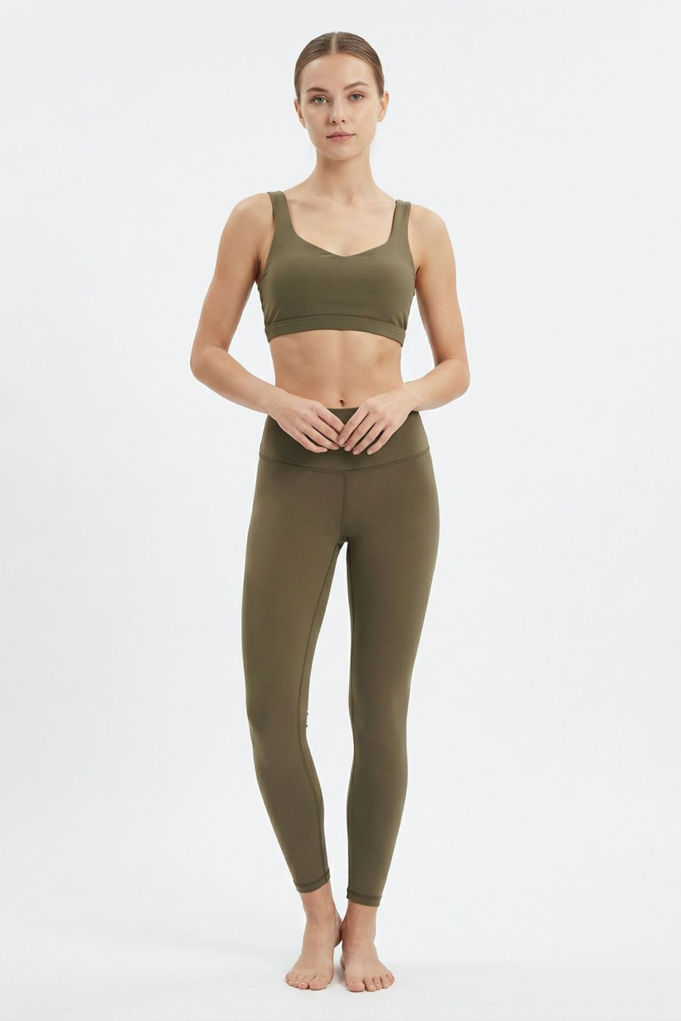 luz-collections-vanille-legging-7-8e-taille-mi-haute-gainant-hardy-kaki-en-econy image 2