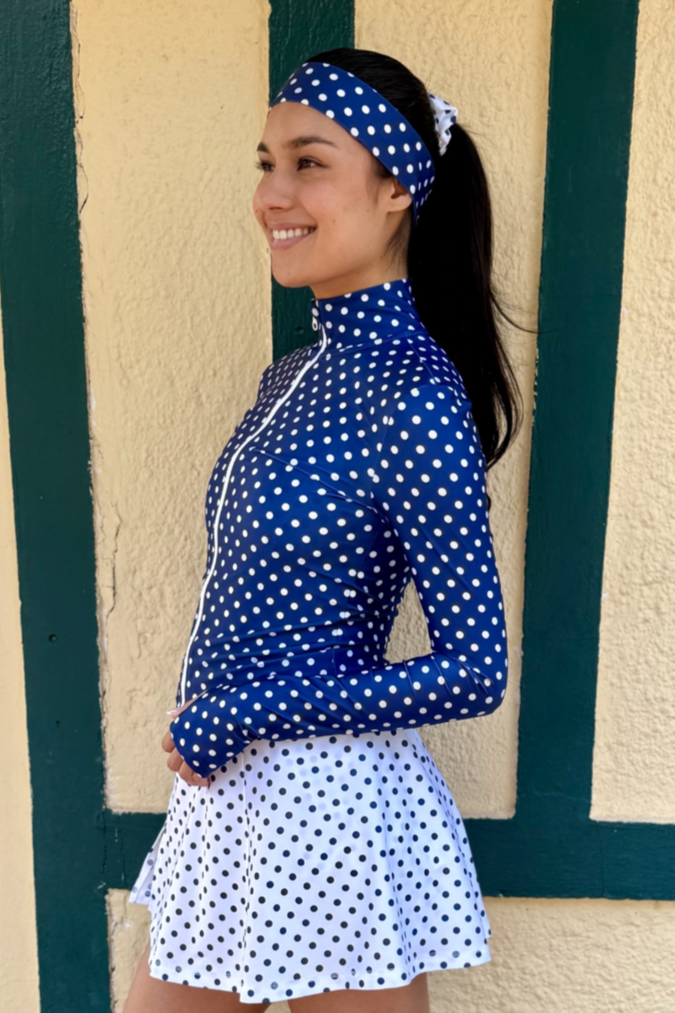 luz-collections-veste-de-tennis-selena-bleue-pois-blancs image 4