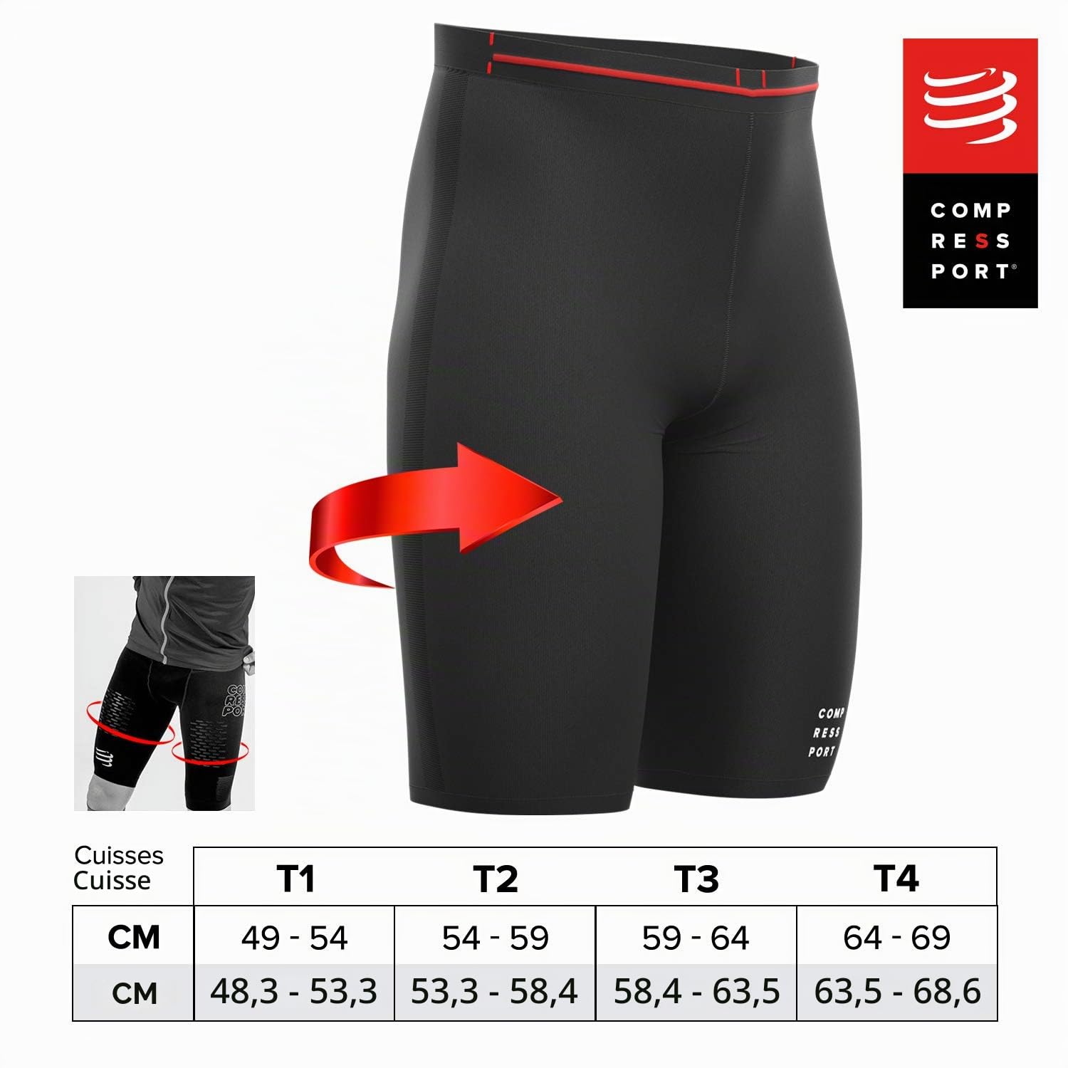 compressport-short-de-compression-unisexe-noir image 4