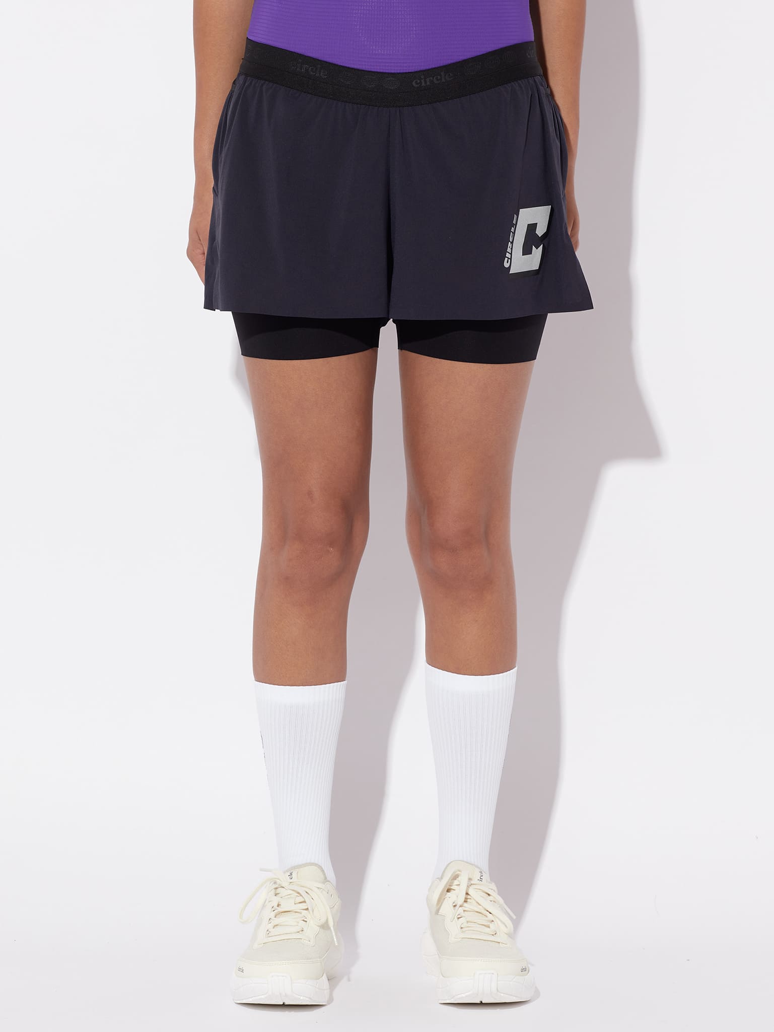 circle-sportswear-short-2-en-1-legend-femme-coutures-soud-es-ultra-l-ger-moss-na image 1