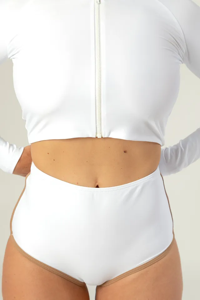 luz-collections-bas-de-maillot-deux-pi-ces-margaux-taille-haute-blanc-et-beige-a image 1