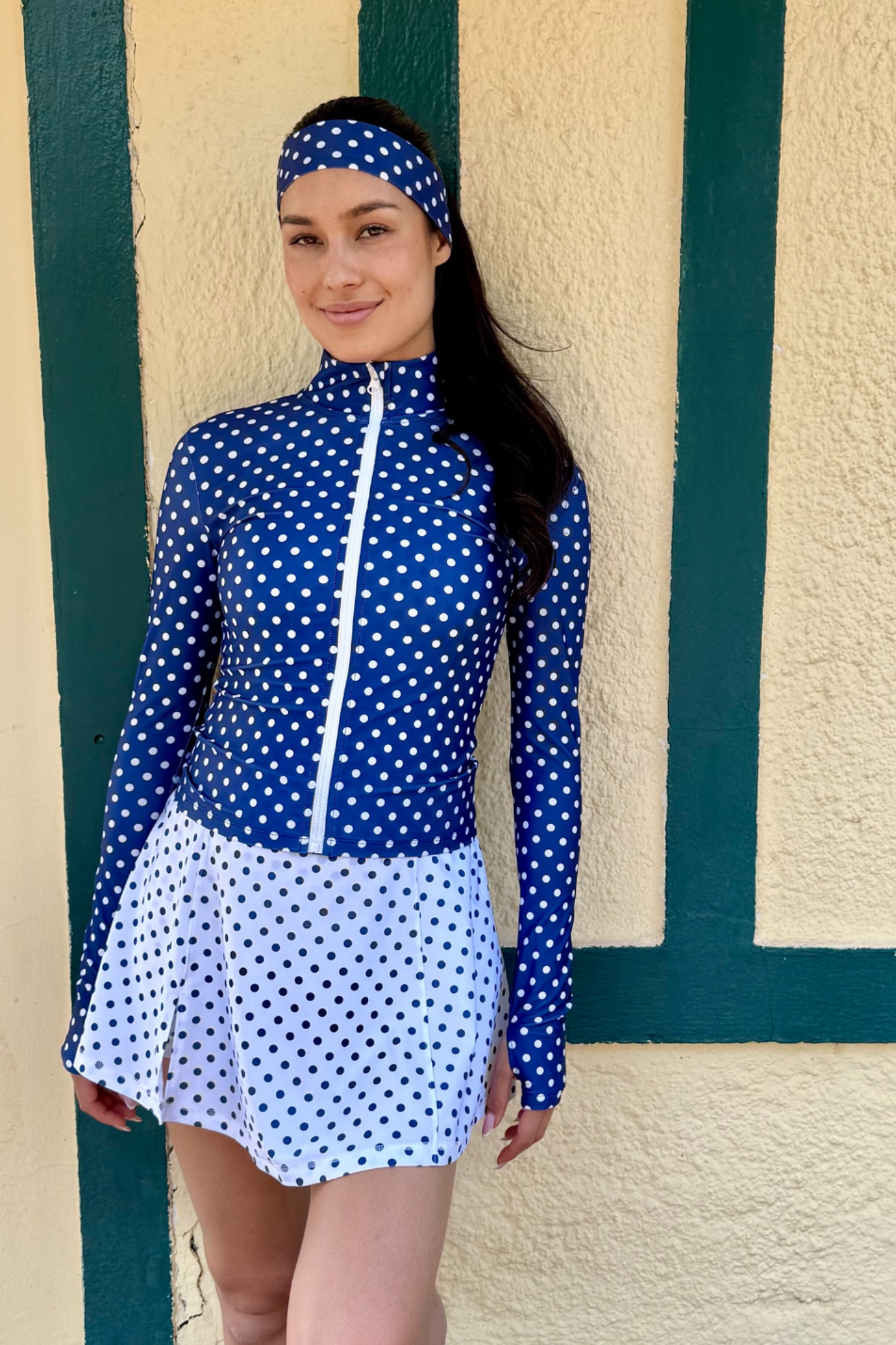 luz-collections-veste-de-tennis-selena-bleue-pois-blancs image 5