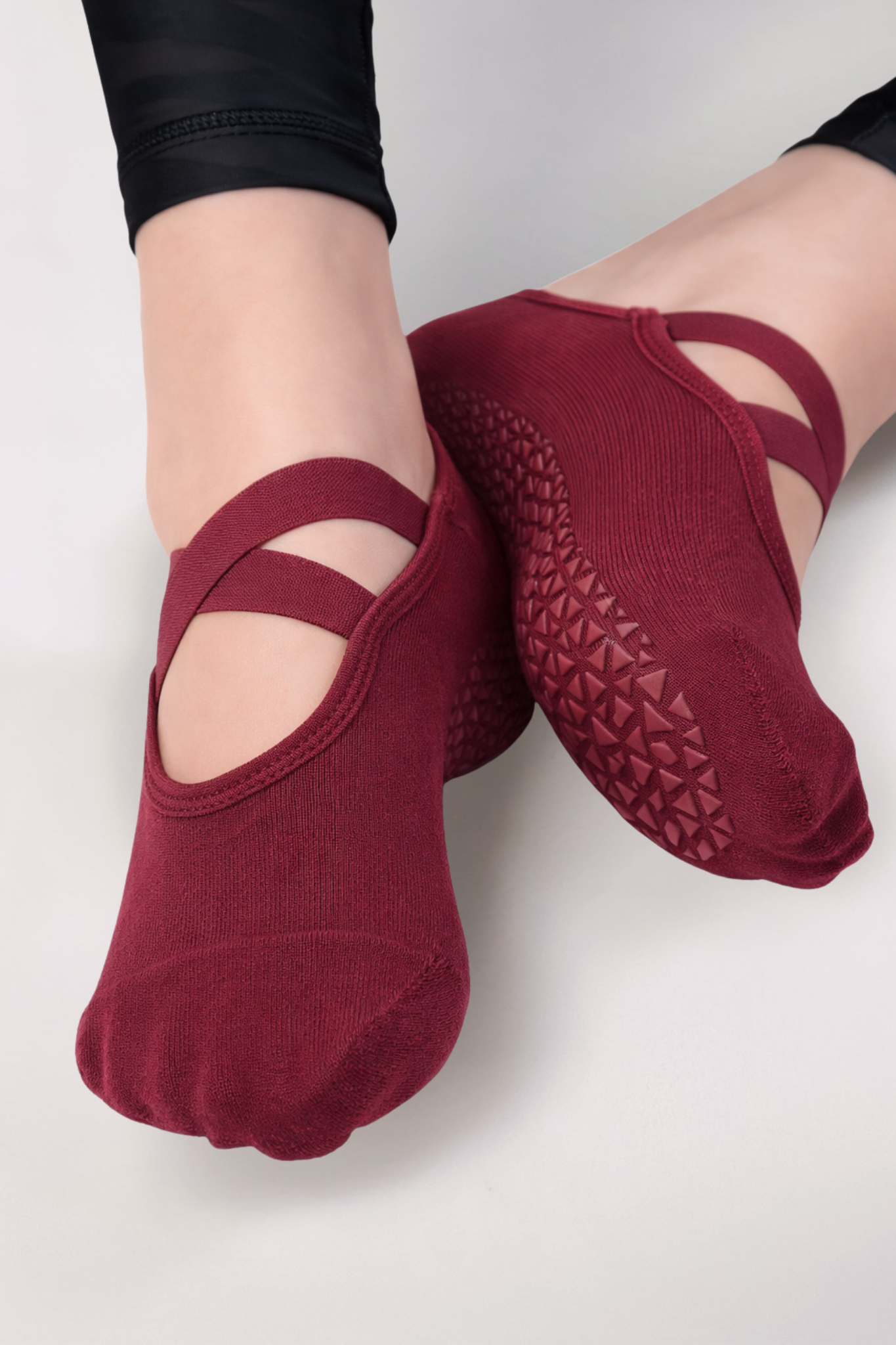 luz-collections-chaussettes-anti-d-rapantes-ballerines-bordeaux image 1